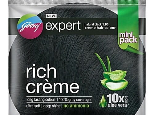 Godreg Expert Natural Black Rich Creme Hair Color Mini Pack 11g+11ml